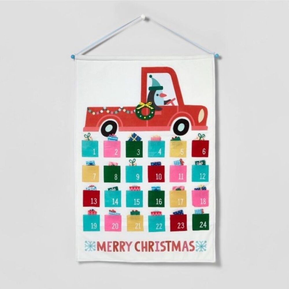 40” Hanging Christmas Countdown Advent Calendar Target Wondershop Penguin Truck